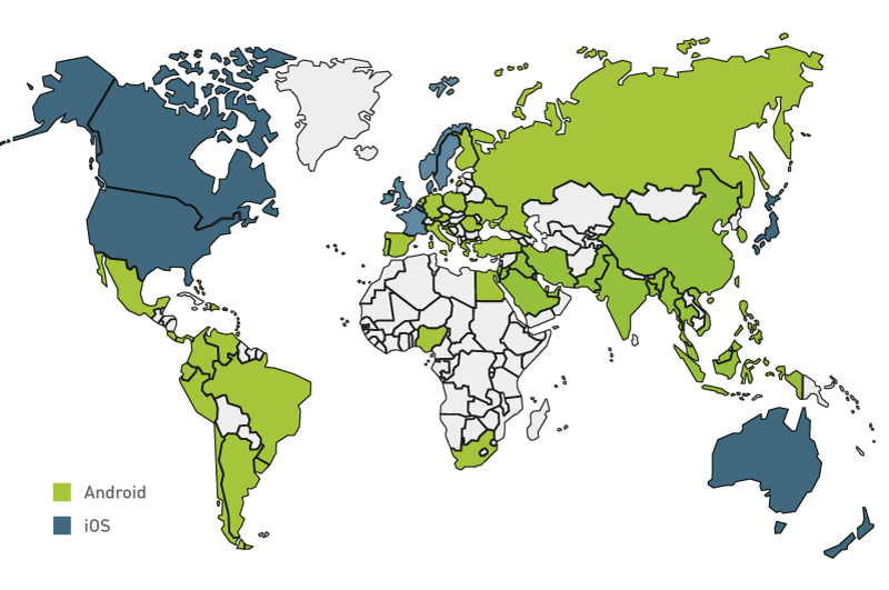 map of iOS vs Android