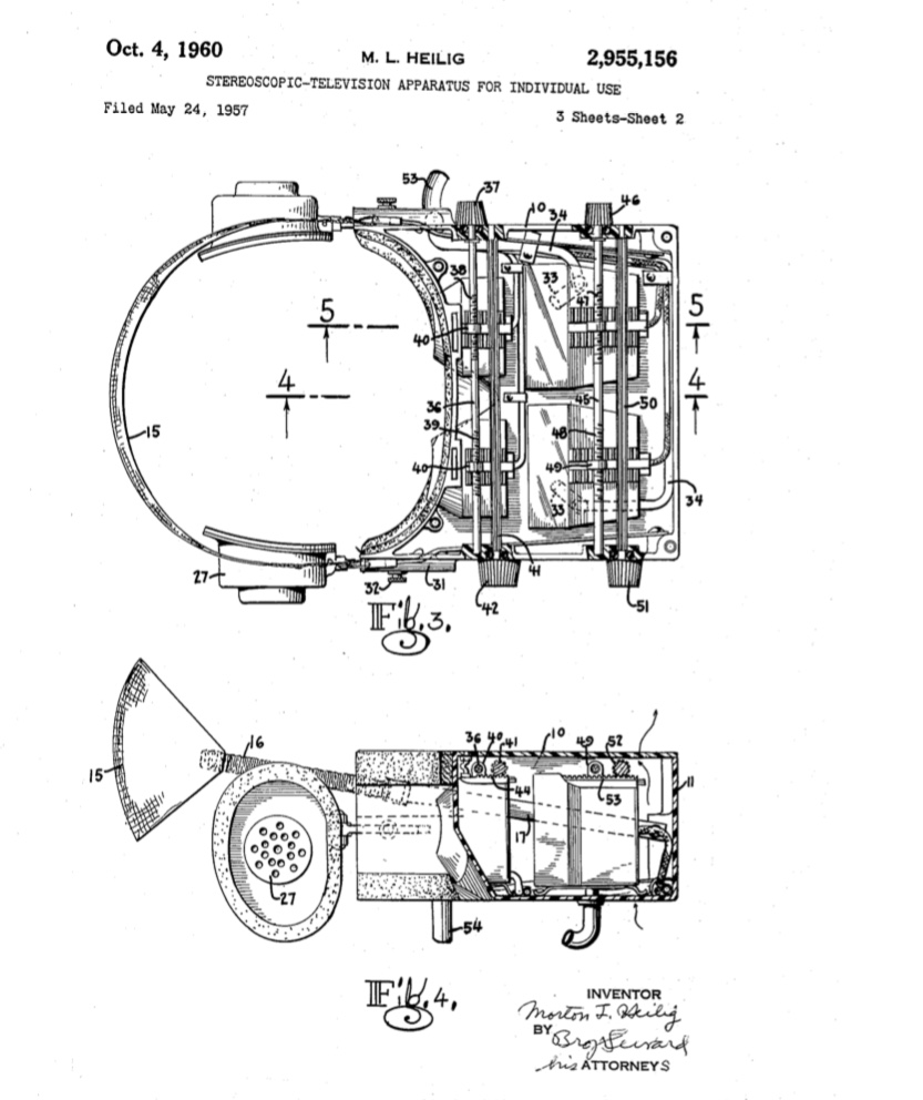 Heilig VR headset patent filing