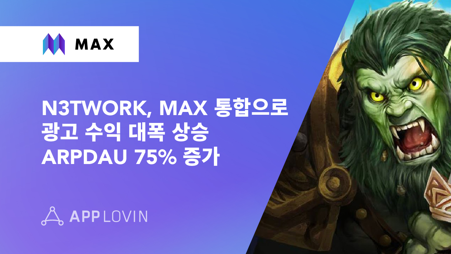 N3TWORK, MAX 연동으로 ARPDAU 75% 이상 증가